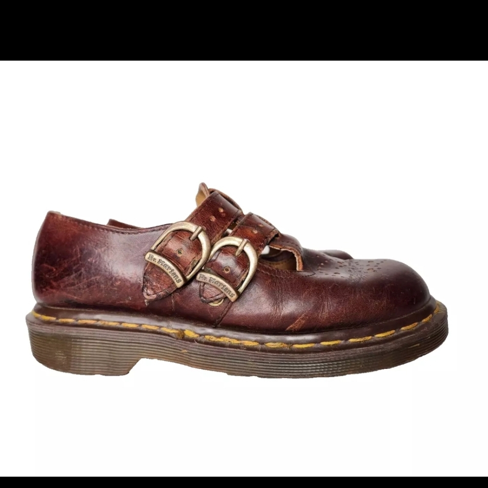 VTG Doc Dr Martens Made in England Oxblood Mary Janes Double Strap US 6.5 - 7